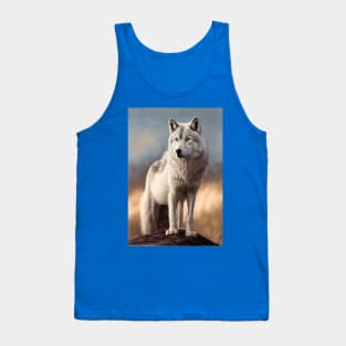 Arctic Gray Wolf-Oil paint Tank Top